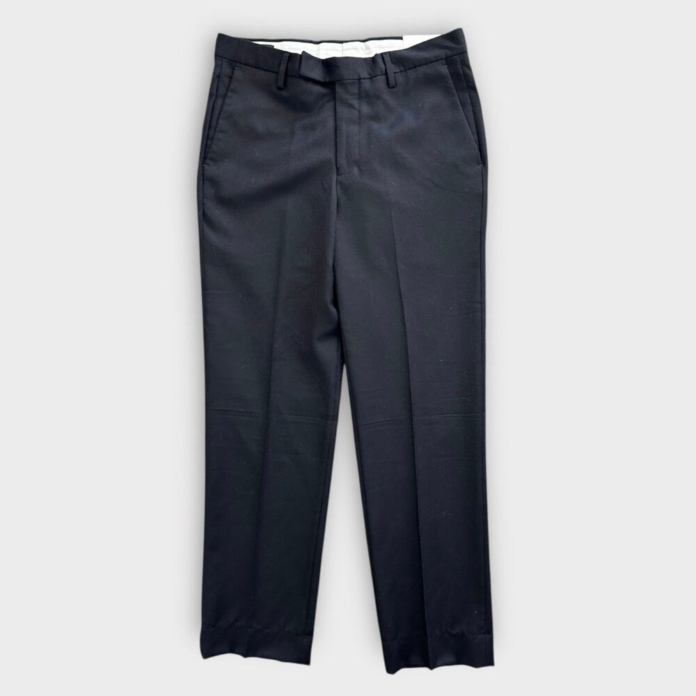 Paul Fredrick Tailored Fit Black Wool Dress Pants Men’s 32 100% Worsted Wool